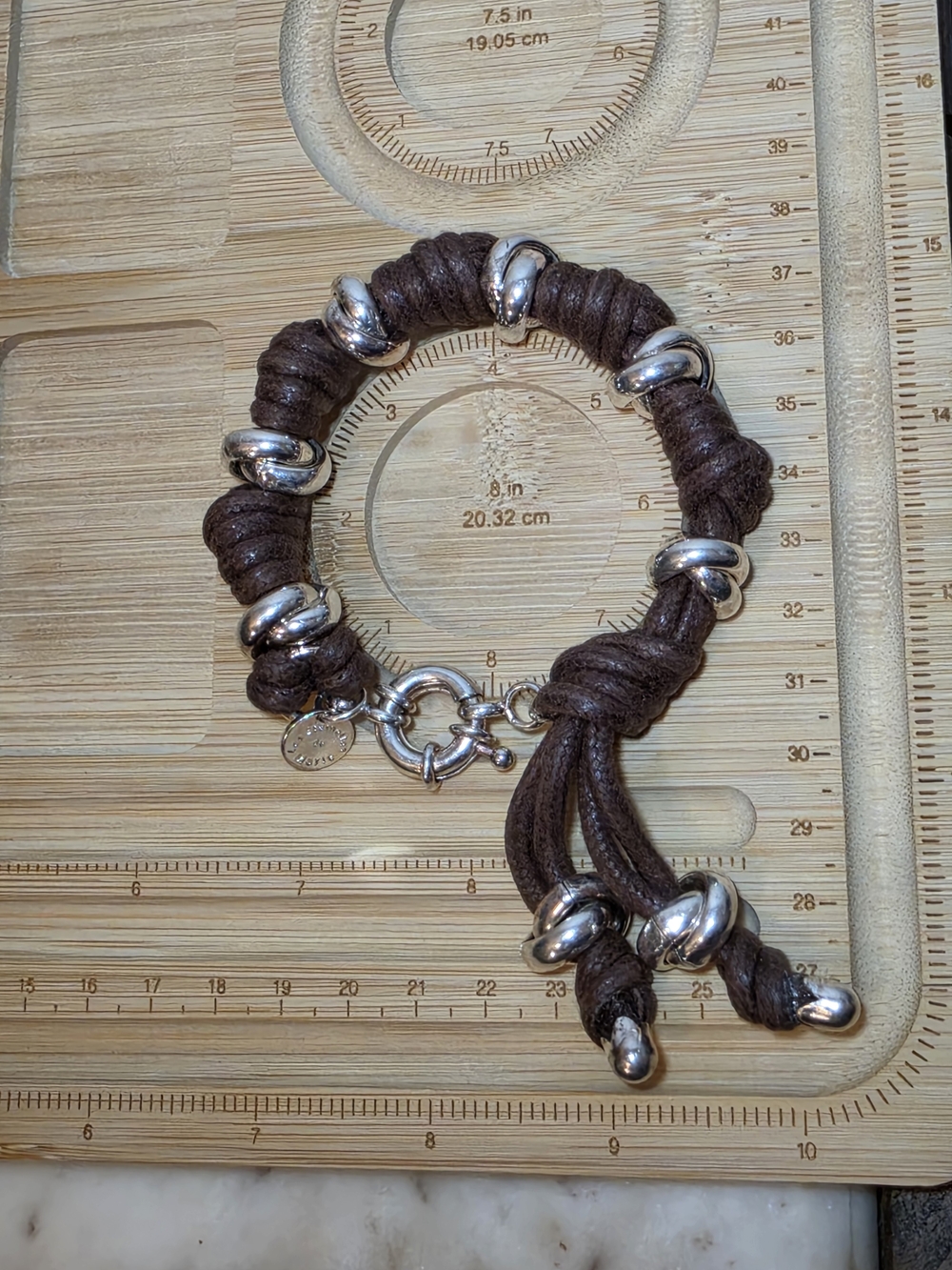 Les Éternelles de Marie Corsica Sterling Silver & Leather 8" Bracelet